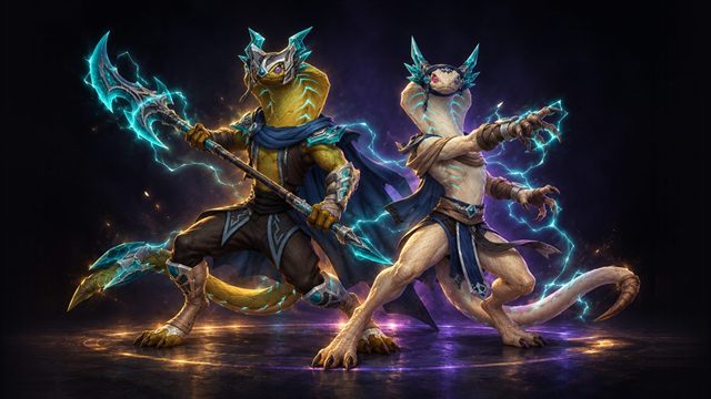 Adderis and Aspix, twin sethrak bosses of Temple of Sethraliss