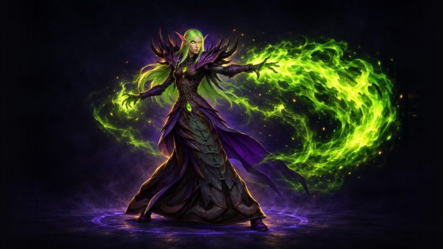 Lithiel Cinderfury casting fel fire, final boss of Murder Row
