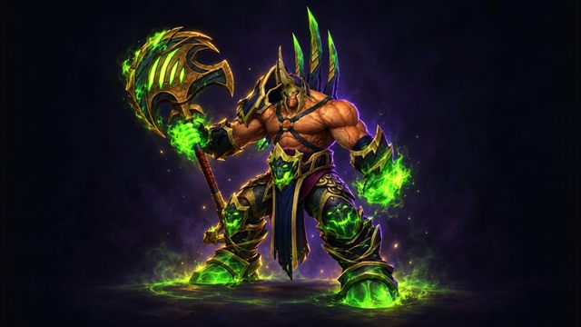 Xathuux the Annihilator, a fel warlord with an axe, boss of Murder Row