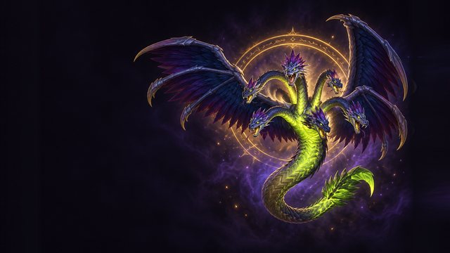 Ula'tek, the many-headed winged serpent at the end of The Venomous Abyss